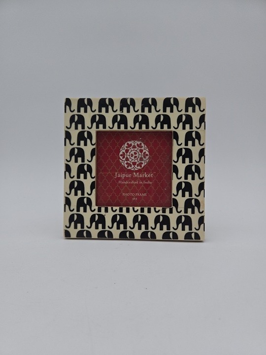 Jaipur Market Elephant Photo Frame 4x4 Black And White Abstract India 6.5 x 6.5