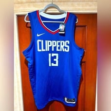 NWT LA Clippers Paul George Nike Blue Swingman Jersey Icon Edition