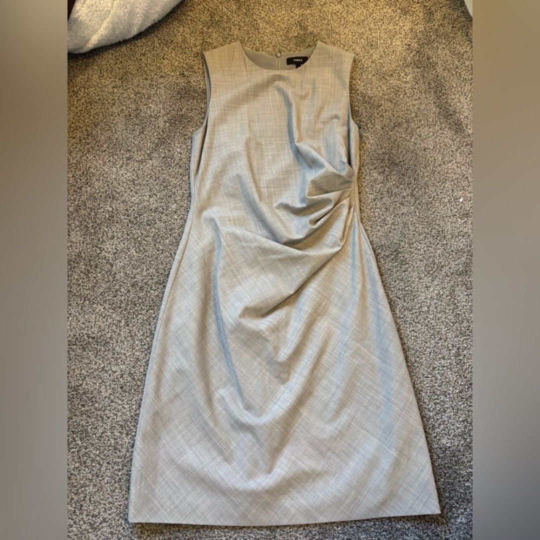 Theory Shaylee Sleeveless Sheath Wool Dress