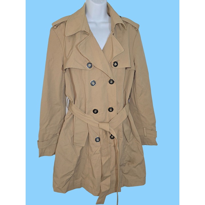 New York & Co. Size XL Trench Coat Khaki Color