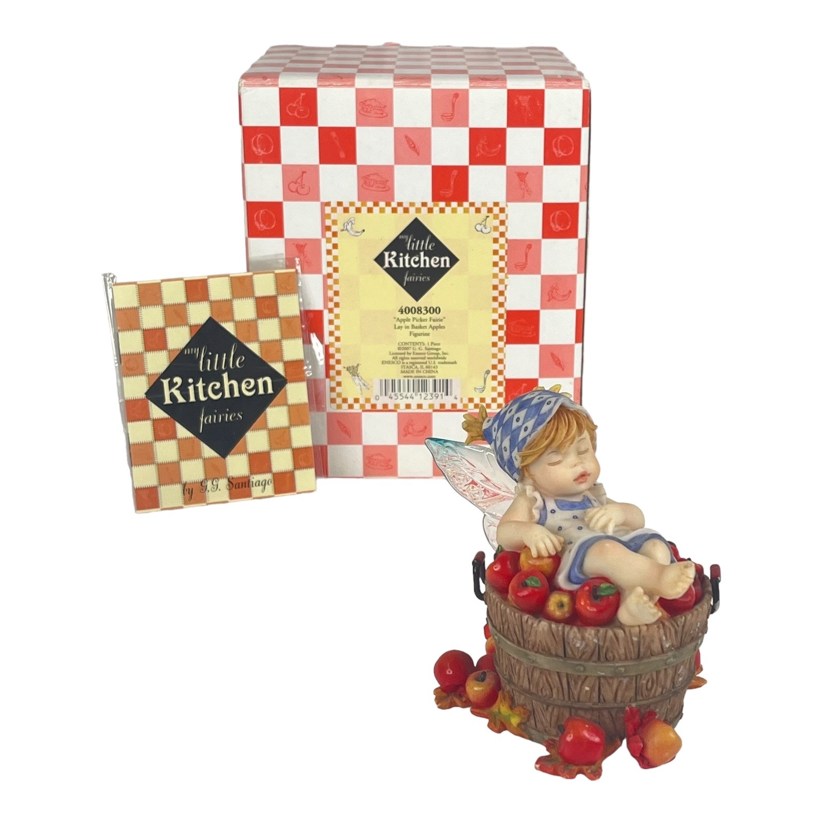 NEW My Little Kitchen Fairies APPLE PICKER FAIRIE In Barrel of Red Apples Figure