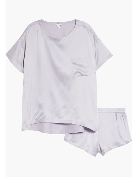 Lunya Washable Silk Tee Shorts Pajama Set