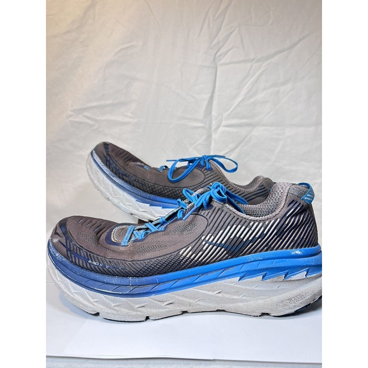 Hoka One One Mens Bondi 5 1014757 CGTB Gray Blue Running Sneakers Size 11.5