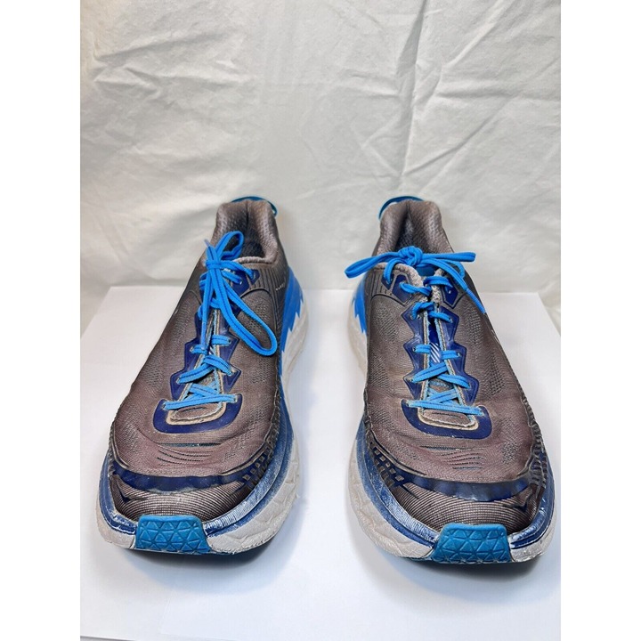 Hoka One One Mens Bondi 5 1014757 CGTB Gray Blue Running Sneakers Size 11.5