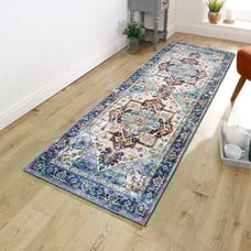 Hallway Runner Rug 2x6ft Non Slip Distressed Faux Wool Area Rug Runner