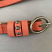Roper Coral Pink Leather Skinny Belt Sz M Cut Out Studs design details Boho NWT