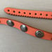 Roper Coral Pink Leather Skinny Belt Sz M Cut Out Studs design details Boho NWT
