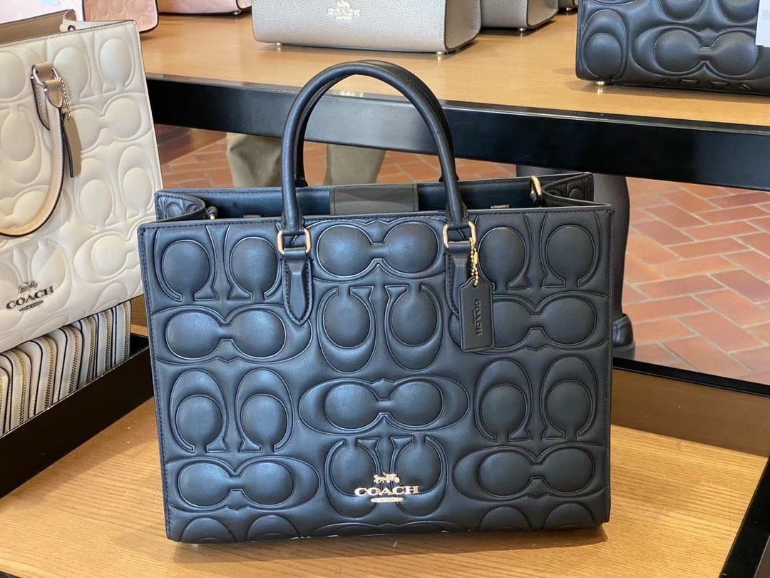 NWT！COACH Maggie Tote Bag In Signature Leather（COACH CY672）FAST SHIPPING