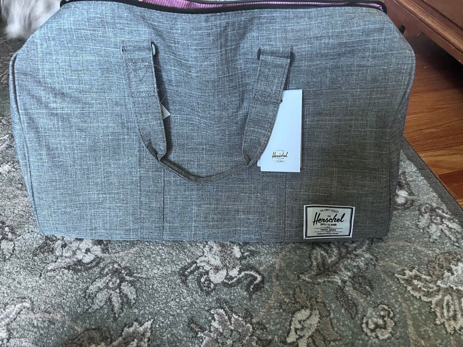 Herschel raven crosshatch duffle bag nwt