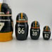 Pittsburgh Steelers NFL Roethlisberger Sport Hand Painted Wooden Nesting Doll
