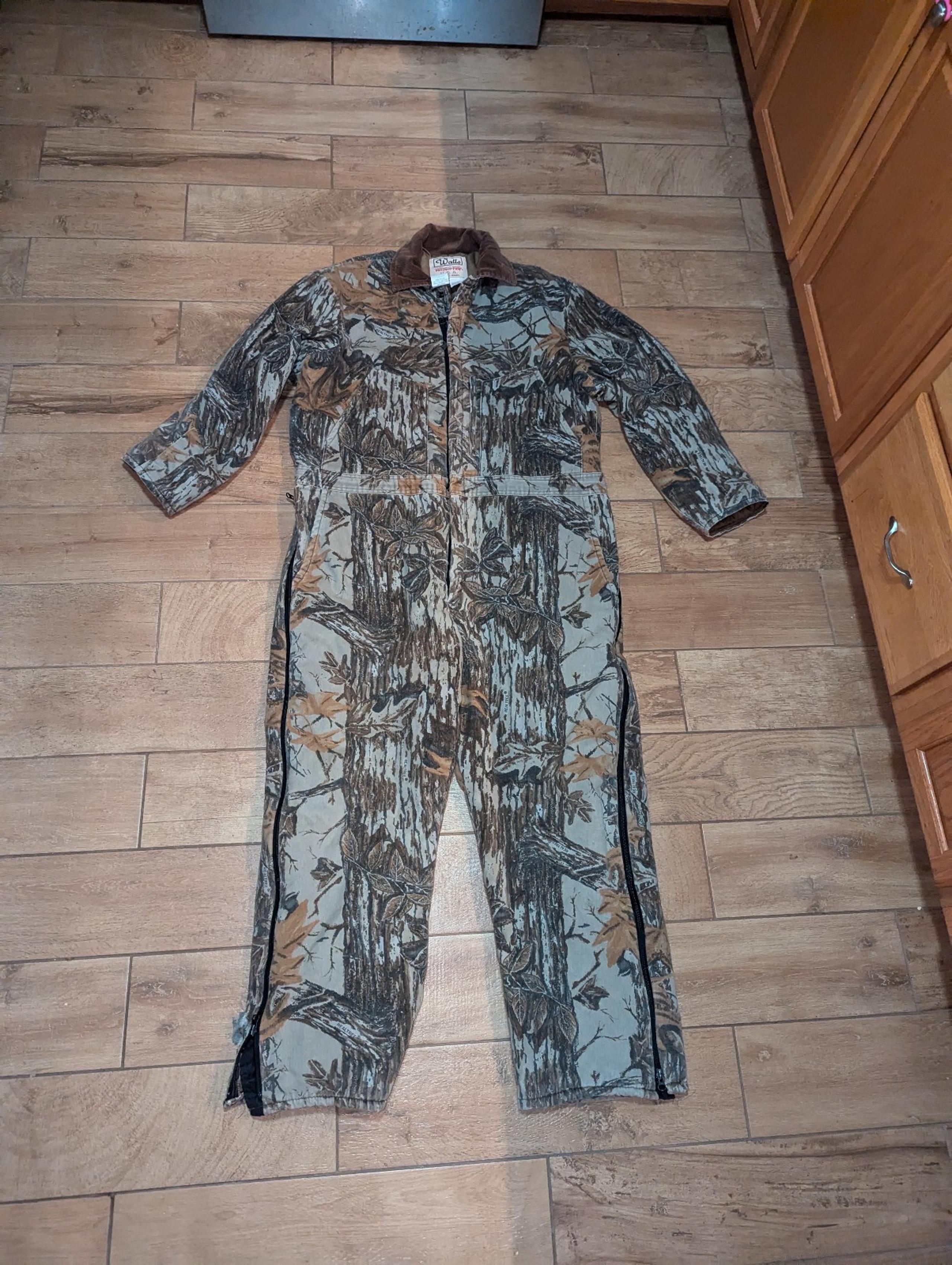 VINTAGE WALLS BLIZZARD PRUF INSULATED COVERALLS men size XL  camo CAMOUFLAGE h