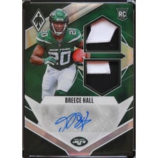 2022 Breece Hall Panini Phoenix RPA RC Rookie Dual Patch Auto #09/10 #RAD-BH