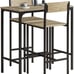 Haotian Dining Table with 2 Stools - Natural