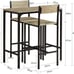 Haotian Dining Table with 2 Stools - Natural