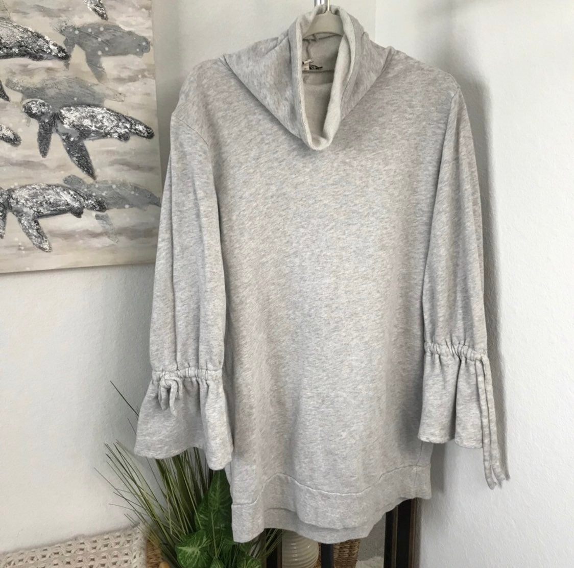 Express Cowlneck Bell Sleeve Sweater