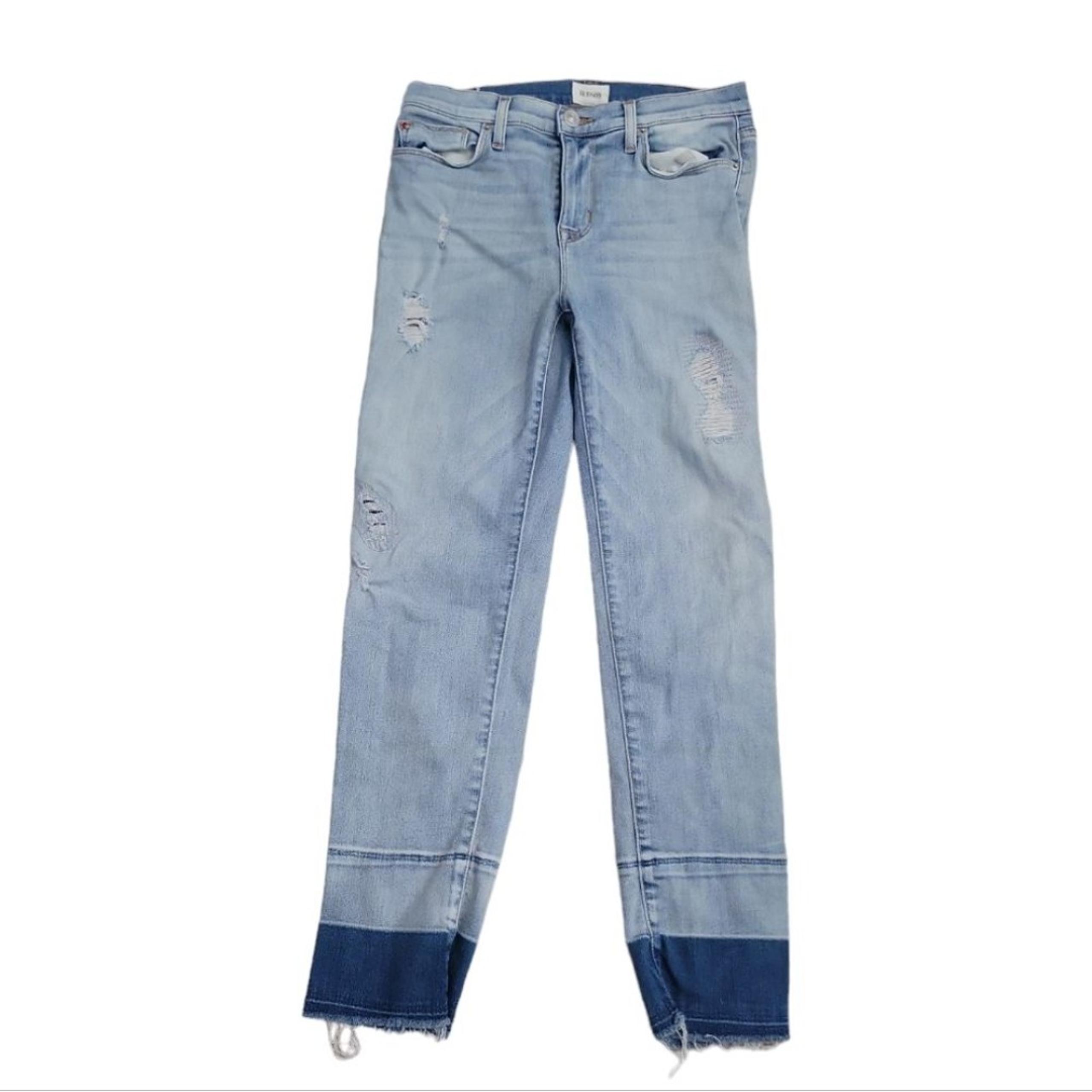 Hudson Women's Zoey mid rise crop str rel hem in Sihu size 27 raw hem light wash
