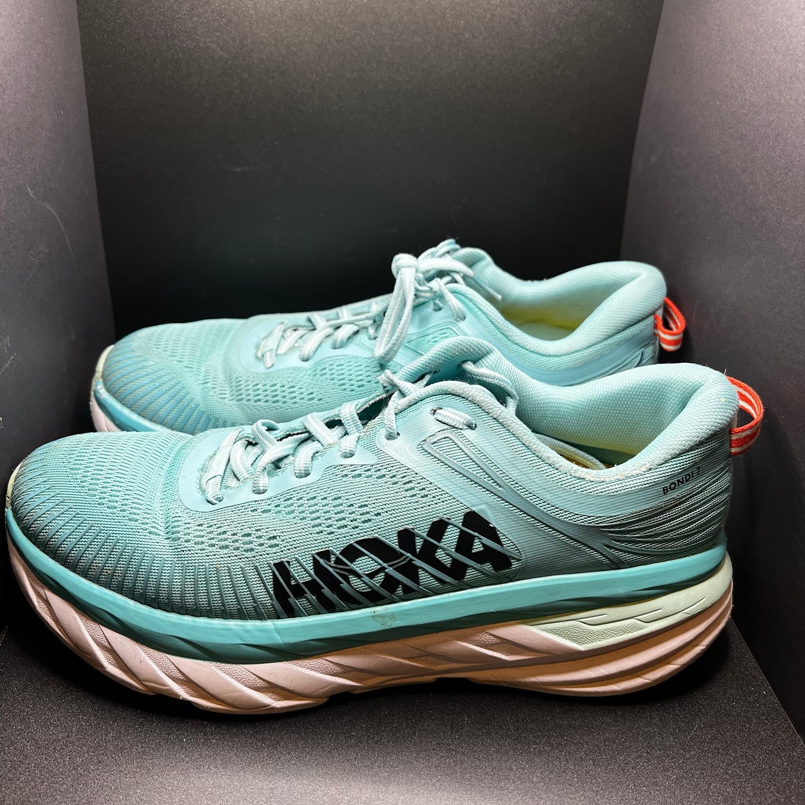 Hoka One One Bondi 7 Shoes Aqua Blue Women’s Size 9 Running Athletic Work Out