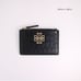 Tory Burch Britten Croc Embossed Zip Card Case Wallet In Black
