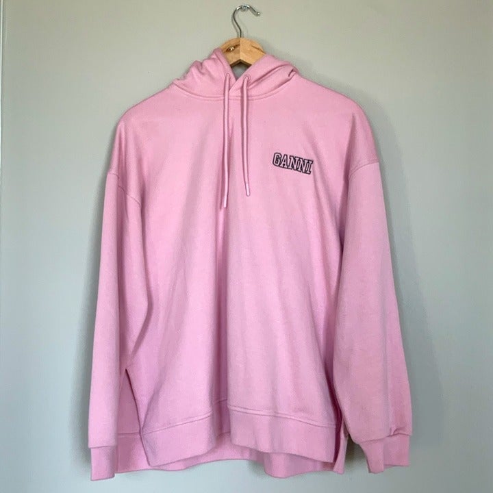 Ganni Isoli Software Organic Cotton Hoodie - Color: Sweet Lilac Pink - Size: S/M