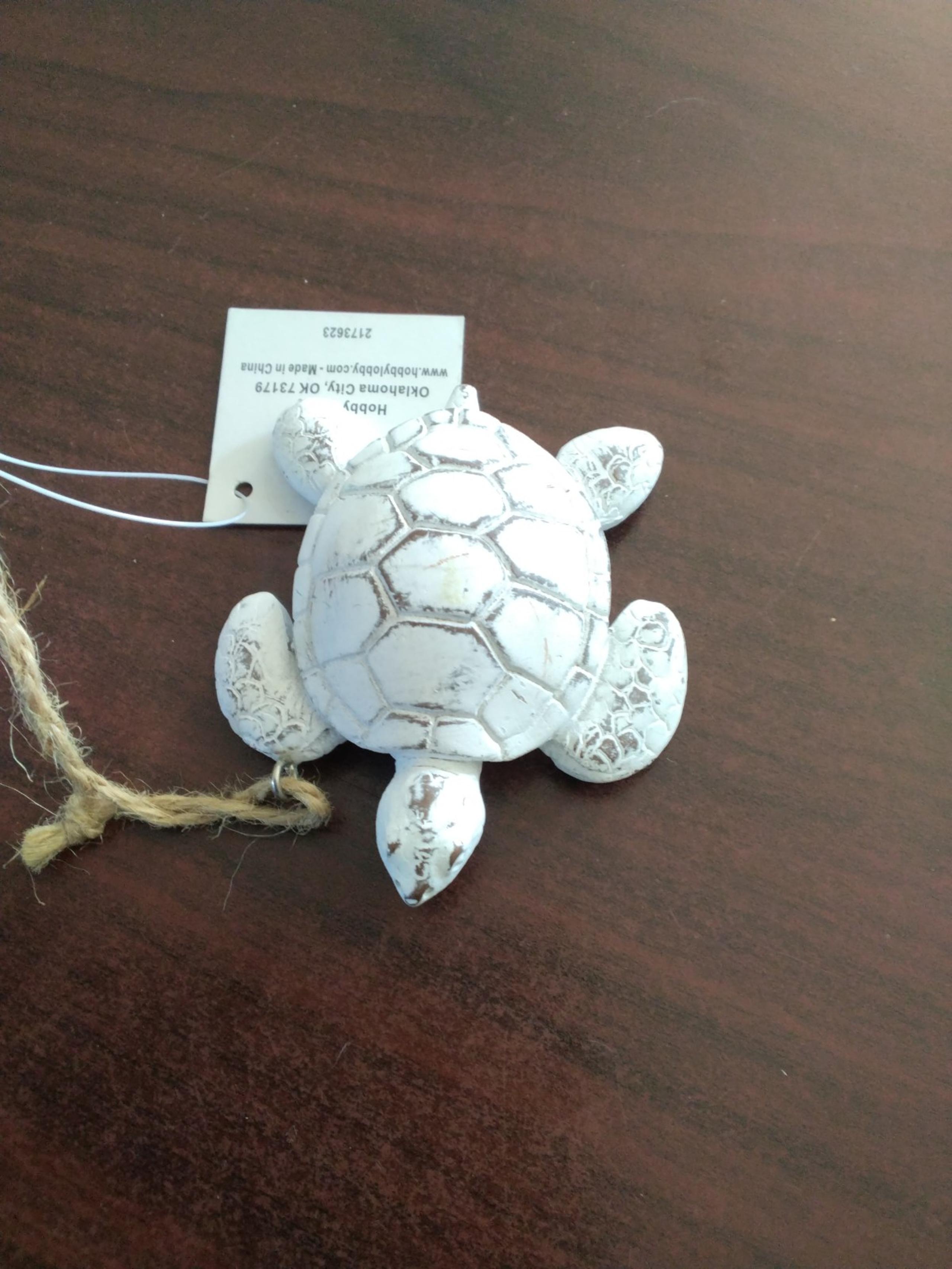 Hobby Lobby White Sea Turtle Figurine Ornament Decorative Nwt