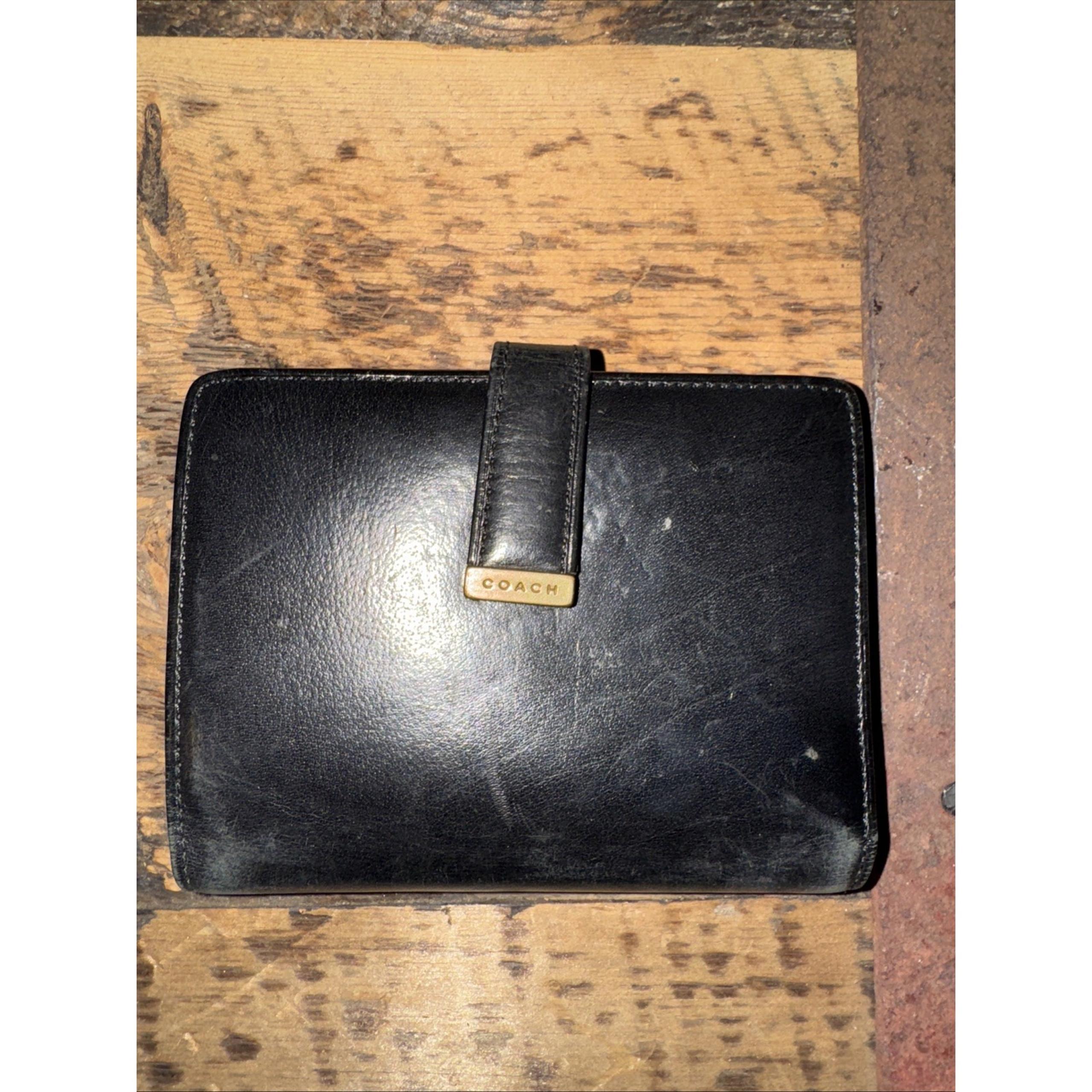 Coach Vintage Lexington Large Credit Card Wallet Bifold Framed Kiss Lock Black