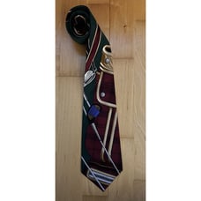 Polo Ralph Lauren Handmade Navy Green Golf Bag 5 Iron Luxury 100% Silk Tie