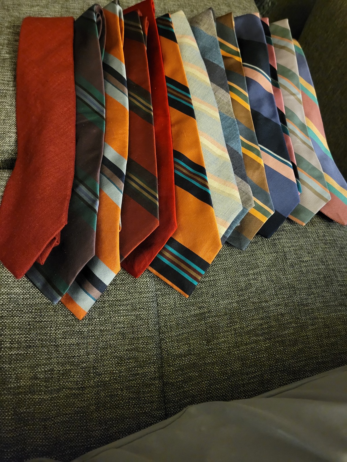 13 vintage Ferrell Reed striped ties.