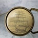 Vintage Faux Scrimshaw Nautical Sailboat Solid Brass Barlow Belt Buckle