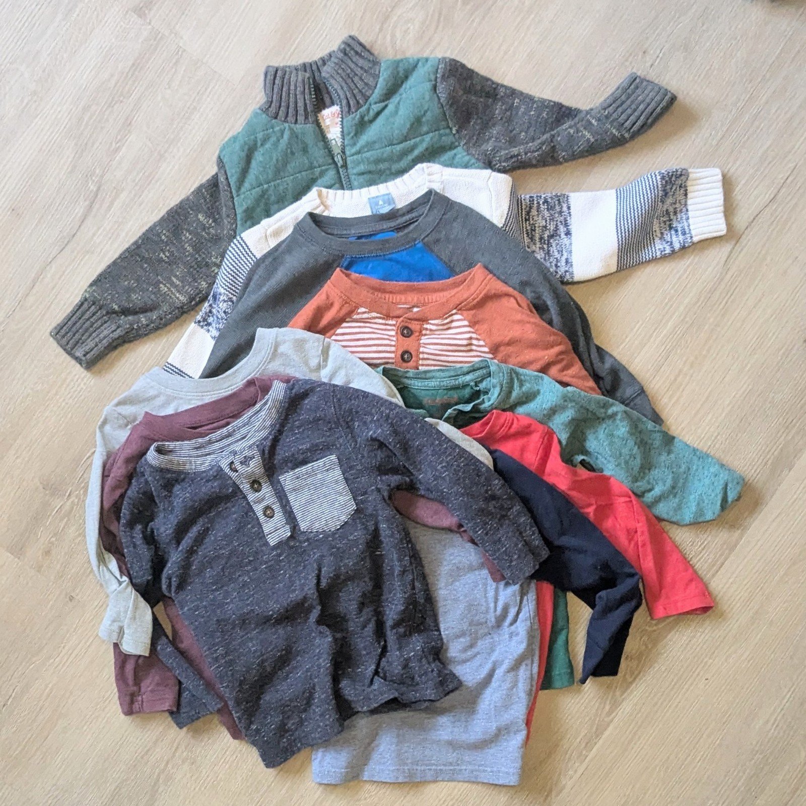 Cat & Jack 2T Boy Winter Long Sleeve Shirt Bundle