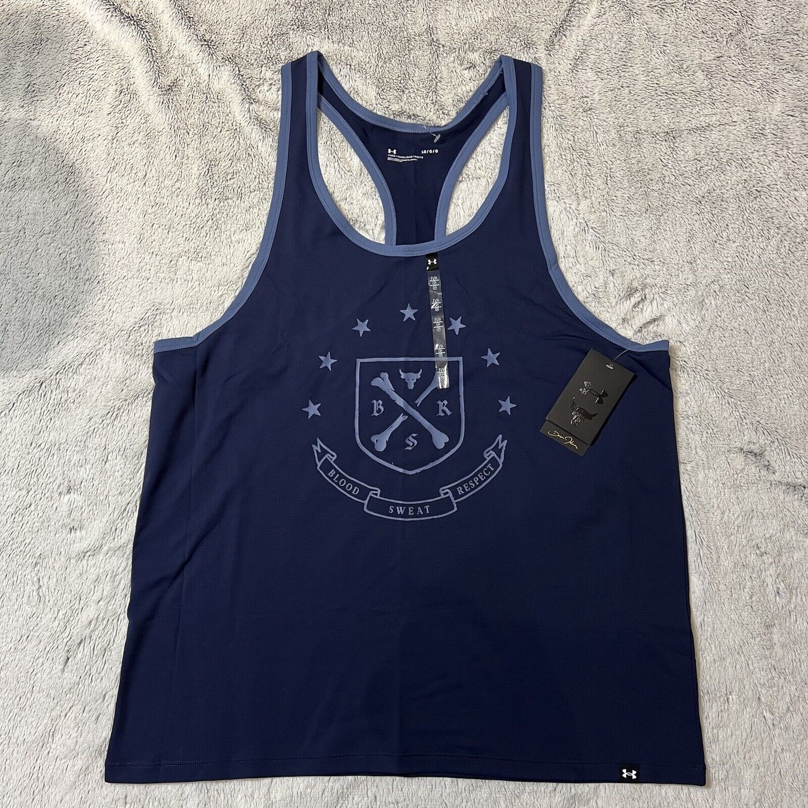 Under Armour Project Rock BRS Blood Sweat Respect Tank Top 1380109 410 Men L 55