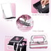 Pink Makeup 2 Trays Mirror Storage Case Cosmetic Box