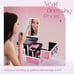 Pink Makeup 2 Trays Mirror Storage Case Cosmetic Box