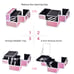 Pink Makeup 2 Trays Mirror Storage Case Cosmetic Box