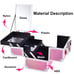 Pink Makeup 2 Trays Mirror Storage Case Cosmetic Box
