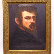 VTG SELF PORTRAIT by J. Tintoretto Hand Painted Oil Painting REPRO Signed Framed