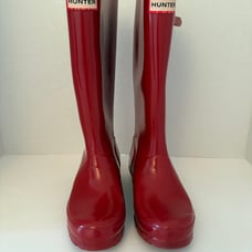 Hunter Waterproof Ruber Rain Boots Red Kids Size 4 Boys/5 Girls
