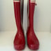 Hunter Waterproof Ruber Rain Boots Red Kids Size 4 Boys/5 Girls