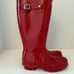 Hunter Waterproof Ruber Rain Boots Red Kids Size 4 Boys/5 Girls