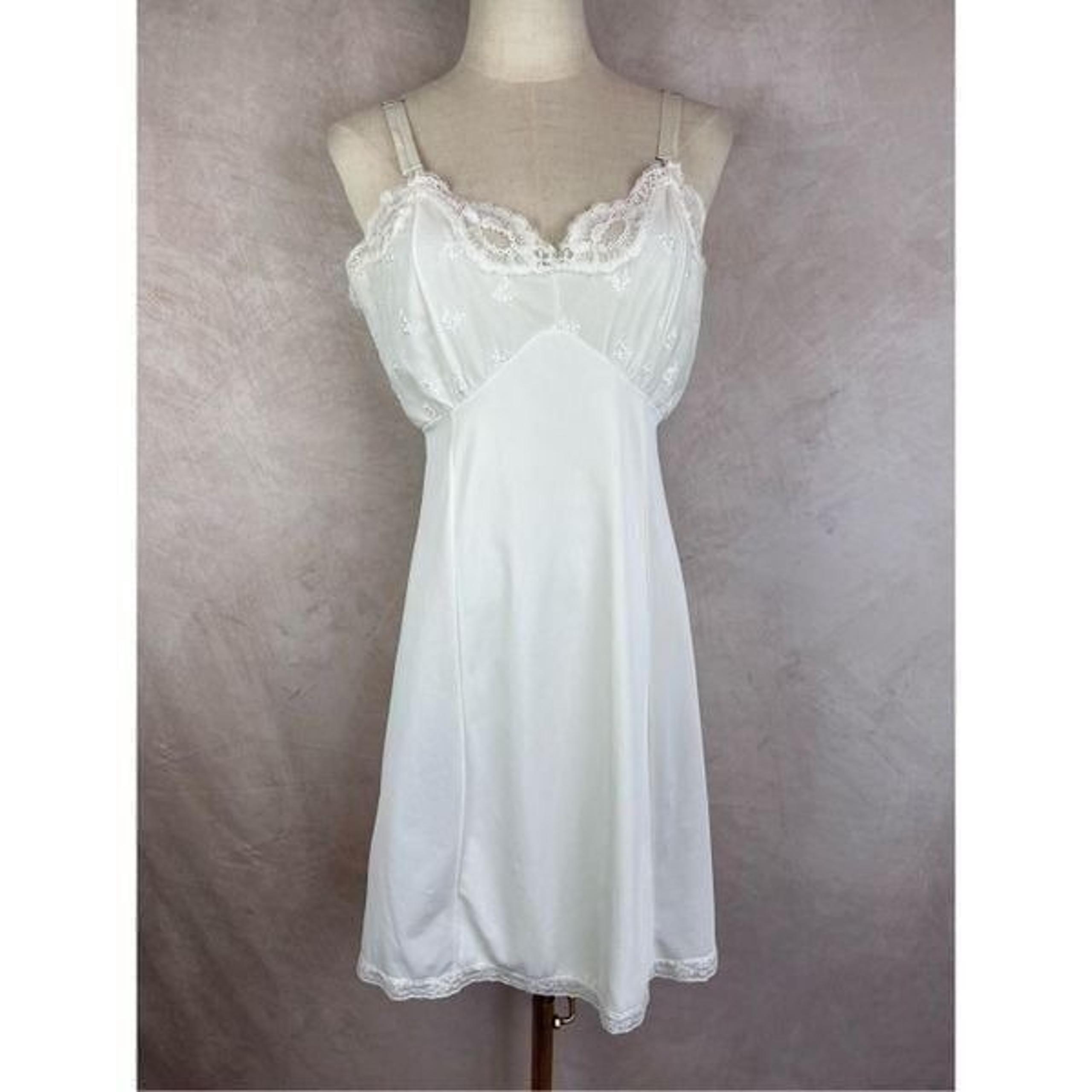 Vintage White Plus Size Slip Dress
