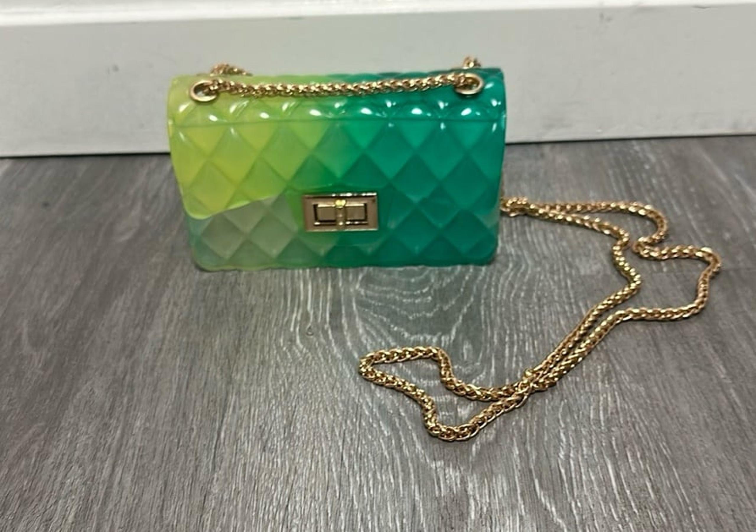 Le Miel Green Ombre Gel Small Shoulder Crossbody Bag