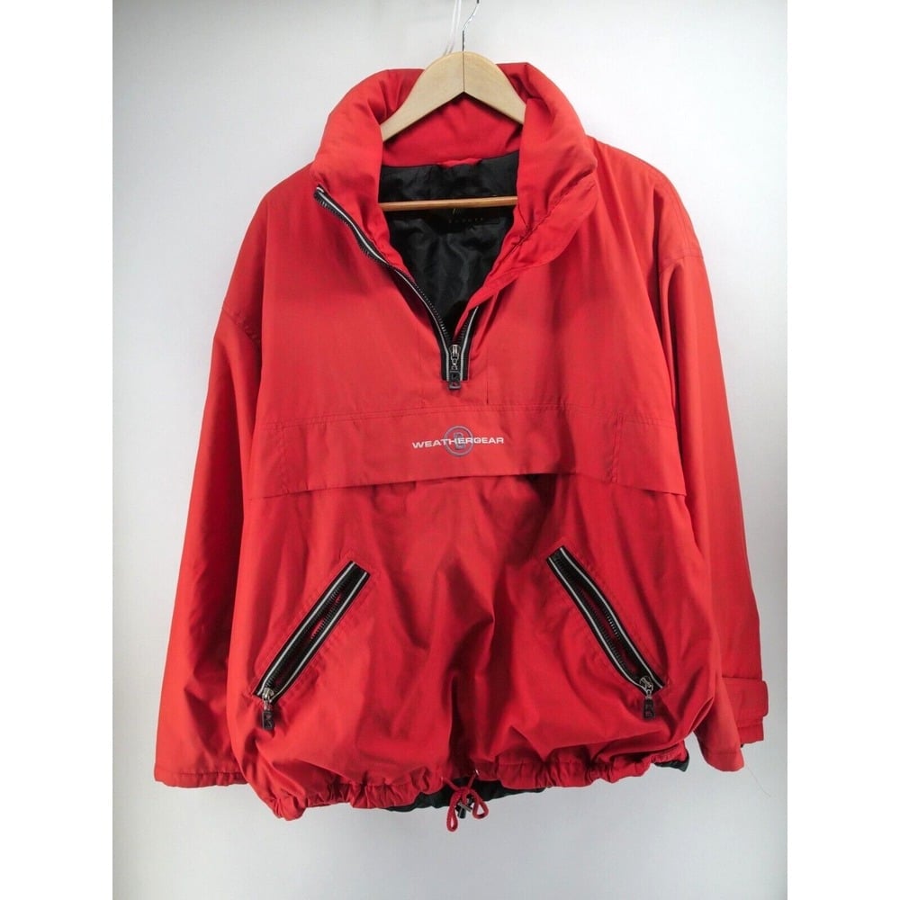 Bogner Embroidered 1/4 Zip Pullover Jacket Weathergear Small Red