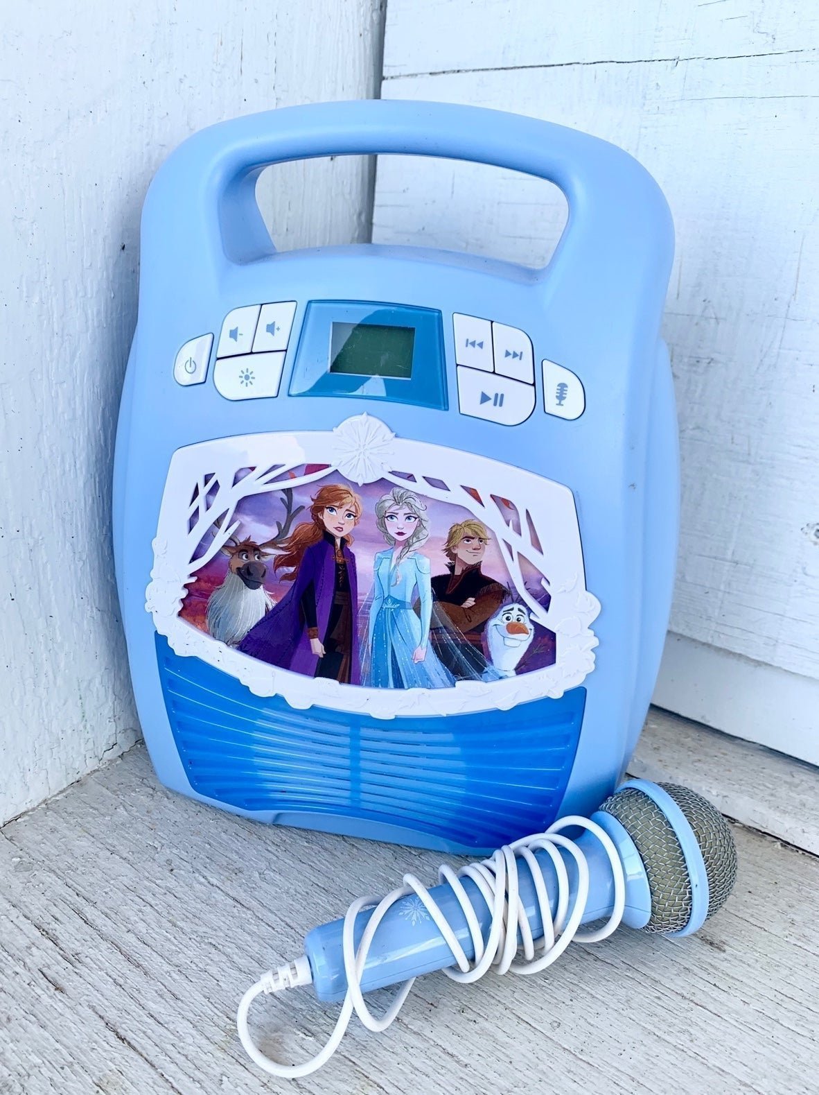 Disney Frozen Elsa, Olaf LED Karaoke Machine Bluetooth MP3 Player w/ Microphone