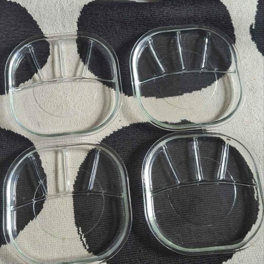 Set of (4) Vintage 1960's Joe Colombo Arno Glass Fondue Plates Made in Italy