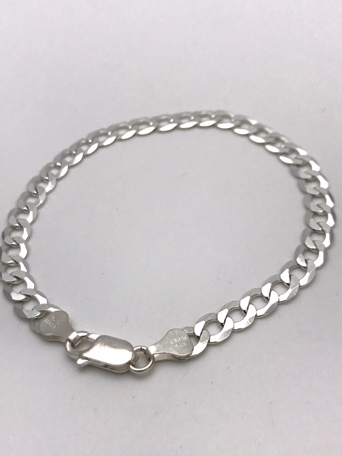 Sterling Silver Italy Mirror Finish Curb Link Bracelet 7.75