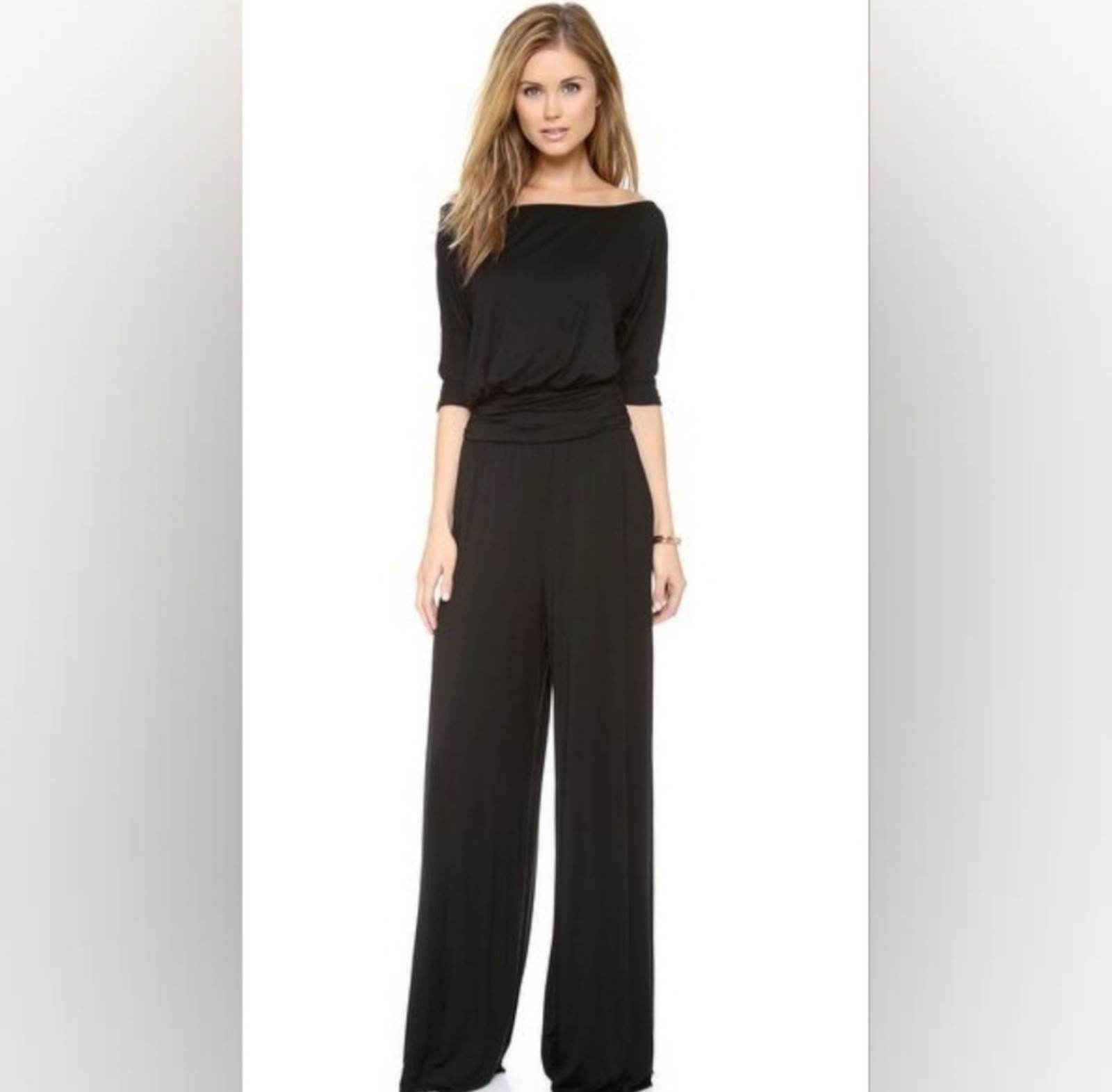 Rachel Pally Medium Heathcliff Boatneck Flowy Stretchy Jumpsuit