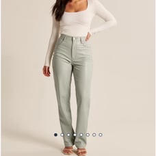 Abercrombie & Fitch Light Green Leather Pants