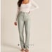 Abercrombie & Fitch Light Green Leather Pants
