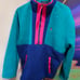 Polo Ralph Lauren VTG 90s Retro Funk Sherpa Fleece Pullover Jacket Colorblocked
