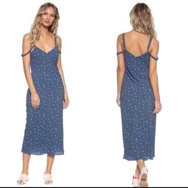Tavik Nikki Midi Bias Dress Indigo Dot
