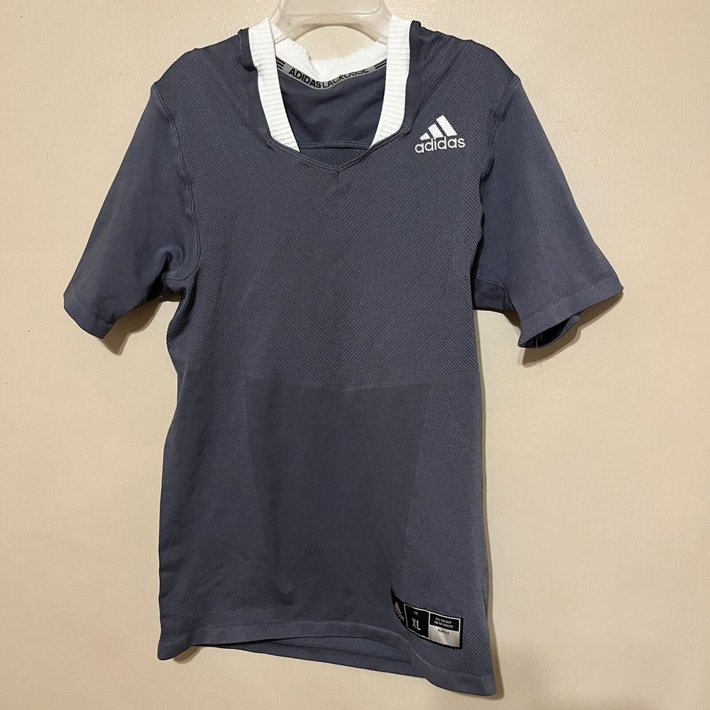 Adidas Techfit Lax Jersey Lacrosse Mens Size XL Onix Gray / White New With Tag